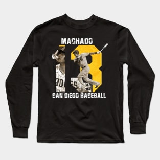 San Diego Padres-Machado Black Long Sleeve T-Shirt